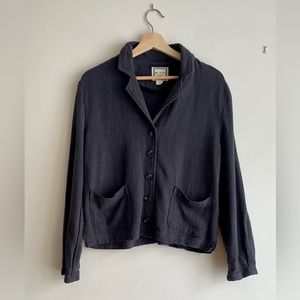 Linen fall jacket charcoal for casual outfit